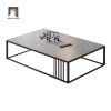 R2 Bàn sofa mặt đá xám chữ nhật 1m2 BSF83 Smartee cho chung cư