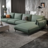 bộ ghế sofa góc L xanh lá