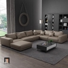 F3 Bộ ghế sofa U cao cấp U23 Paulina dài 3m da Pu xám đen