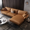 sofa góc L da giả sang trọng