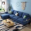 ghế sofa góc L vải nỉ màu xanh dương
