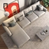 F3 Bộ ghế sofa góc L da giả xám GT30 Shyne 3m x 1m6 cao cấp