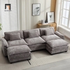 Set ghế sofa chữ U vải nỉ xám than UT14 Holopeen 2m5 đẹp