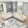 bộ ghế sofa vải nỉ trắng kem
