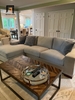 sofa góc xám vải nhung