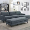 Q1 Bộ ghế sofa góc L nỉ giá rẻ GT238 Tamora 2m3 x 1m6 xám đậm