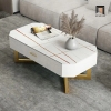 L2 Bàn sofa mặt đá lục giác BSF42 Khame 1m kiểu dáng sang trọng