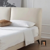 K3 Giường ngủ màu trắng kem GN45 Clara 1m6 x 2m vải nỉ nhung