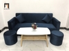 set ghế sofa băng màu xanh đậm vải nhung
