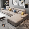 D3 Ghế sofa góc L da giả xám đậm GT85 Tianfy 3m x 1m8 hiện đại