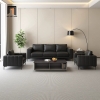 bộ ghế sofa da xám đậm