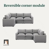 M2 Bộ ghế sofa góc L gia đình GT23 Rev 2m2 x 1m6 vải bố xám