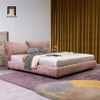 N3 Giường ngủ sang trọng GN42 Tory màu xanh dương đậm vải nỉ