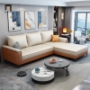 bộ ghế sofa góc L da giả