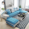 sofa góc xanh dương