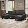 M2 Ghế sofa chữ U giá rẻ UT27 Eilean 2m6 vải bố xám đen