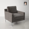 sofa đơn vải nhung xám đen