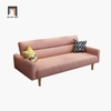 sofa giường dài 1m8 vải nỉ hồng phấn