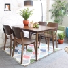 bộ bàn ăn màu gỗ walnut