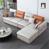 S2 Ghế sofa góc L da công nghiệp GT83 Quanu 2m6 x 1m6 gia đình
