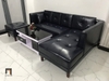 I4 Ghế sofa góc da giả màu đen GT231 Ambelia 2m3 x 1m6 giá rẻ