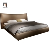T1 Giường ngủ kiểu dáng hiện đại GN116 Numan bọc da Pu đen