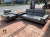 U1 Bộ 2 ghế sofa gật gù phòng khách KT141 Weta da Pu bóng xám