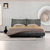 N3 Giường ngủ sang trọng GN42 Tory màu xanh dương đậm vải nỉ