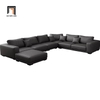F3 Bộ ghế sofa U cao cấp U23 Paulina dài 3m da Pu xám đen