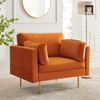 ghế sofa đơn màu cam vải nhung