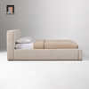 W1 Giường ngủ bọc nệm giá rẻ GN124 Quinten vải nỉ màu be 1m6