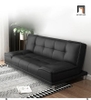 sofa giường da màu đen