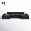P3 Bộ ghế sofa chữ U xám than UT15 Boggy vải nỉ 3m giá rẻ