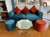 ghế sofa băng chờ vải xanh lá