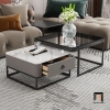 O1 Cặp bàn sofa vuông phòng khách BSF23 Copeheim mặt đá