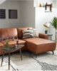 S2 Ghế sofa góc da công nghiệp nâu GT15 Harlow 2m4 x 1m6 giá rẻ