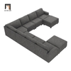 C3 Bộ ghế sofa chữ U xám lông chuột UT13 Anureet 3m1 giá rẻ