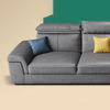 D3 Ghế sofa góc L da giả xám đậm GT85 Tianfy 3m x 1m8 hiện đại