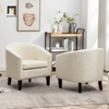 sofa đơn da trắng kem