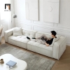 F2 Sofa băng xinh xắn 2m4 BT70 Hogar vải lông cừu xám trắng