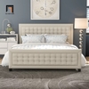 T4 Giường ngủ đính nút đẹp GN25 Kaster vải nỉ bố trắng kem
