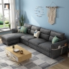 I2 Ghế sofa góc L vải nỉ 2m9 x 1m6 GT227 Dubro màu xanh dương