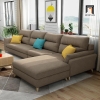 I2 Set ghế sofa góc L vải nỉ màu vàng chanh GT162 Texon 3m x 1m6