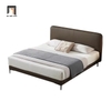 J2 Giường ngủ da giả chống trầy sướt GN78 Inez màu nâu đậm