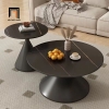 G2 Cặp bàn sofa xinh xắn BSF84 Rockvale mặt đá khung chân xòe