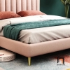 C3 Giường ngủ gia đình cao cấp GN32 Jasy vải nỉ nhung hồng phấn