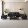 ghế sofa da xám đen