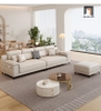 set ghế sofa da xám trắng