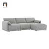 M3 Bộ ghế sofa vải nỉ xám trắng BT61 Bodhill 2m3 kèm đôn vuông