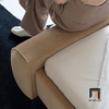 P2 Giường ngủ đầu giường vòm cung GN58 Desirae vải nhung màu nâu